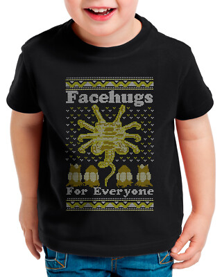 Face Hugs Kinder T-Shirt xmas weihnachten weihnachtspullover pulli ugly sweater