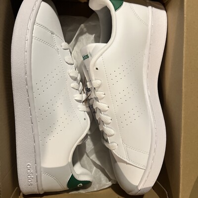 Size 9.5 adidas Advantage White Green