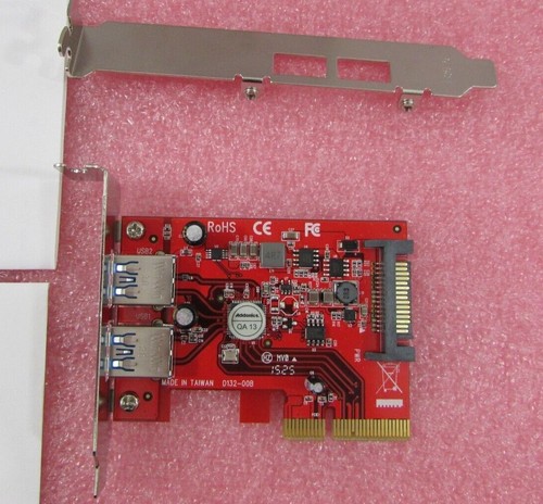 Addonics AD2U31PX2 USB 3.1 2-Port PCIe 4x Controller LP &FH Brackets - Picture 2 of 7