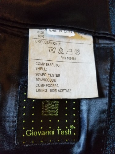 Giovanni Testi Metallic Blue Black Sport Coat Blazer Jacket Tuxedo Men's sz 50 R - Picture 4 of 6