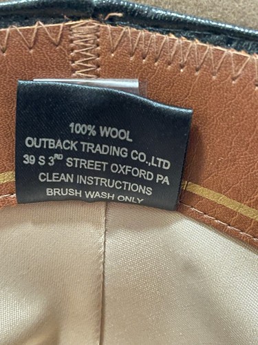 Outback Trading Company Wide Open Spaces Model 1336 Brown Western Hat 100% Wool - Picture 10 of 10