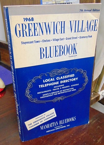 Greenwich Village Bluebook - 1968 / 8vo, 300pp. / NYC Bars, Restaurants, etc. VG