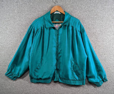 Misty Valley Sport Vintage Women's Green Silk Windbreaker Summer Jacket - Xl