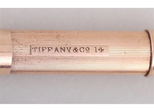 Antique Tiffany Co 14k Rose Gold Mechanical Pencil Retractable Pendant 16.2grams - Picture 2 of 8