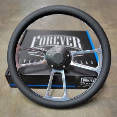 Chevy Ss Steering Wheel 14" Polished Aluminum Half Wrap Steering Wheel - Red, For Chevy C10, Ford Hot Rod, Muscle Cars 1949 Chevy Deluxe Steering Wheel - Foto 2
