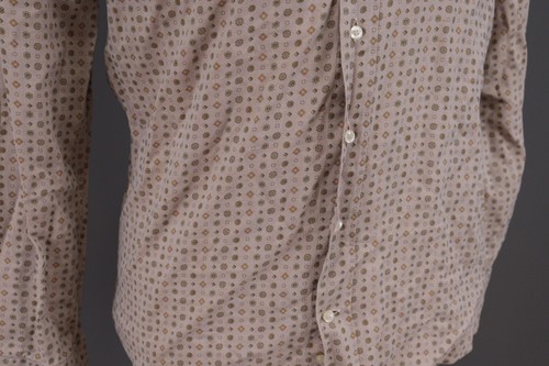 Etro Milano Brown Printed Linen Long Sleeve Button Down Shirt Size 40 - Picture 8 of 21