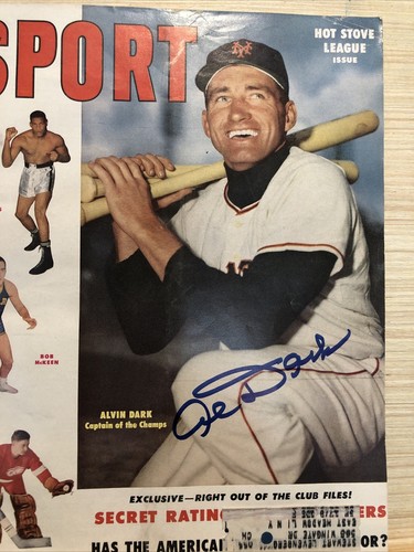 Revista deportiva de 1955 firmada por Al Dark autografiada de los gigantes de San Francisco - Imagen 2 de 3