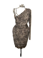 Guess Dress Small Leopard Print One Shoulder Stretch Mini Fun Night Out Party