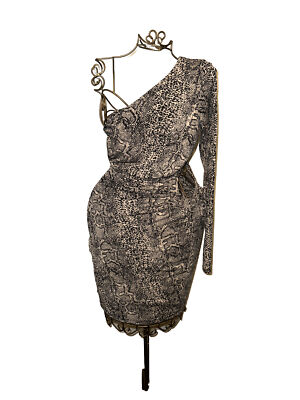 leopard print one shoulder dress PRE ORDER