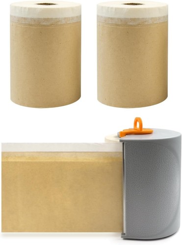 ROLLDOG vorgeklebtes Abdeckpapier - Fallstaubblätter Rollen 18 cm x 25 m (3er Pack)