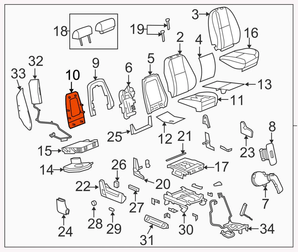 Chevrolet Silverado 2500HD 2011-2014 asiento delantero cubierta trasera Foto 3 de 4