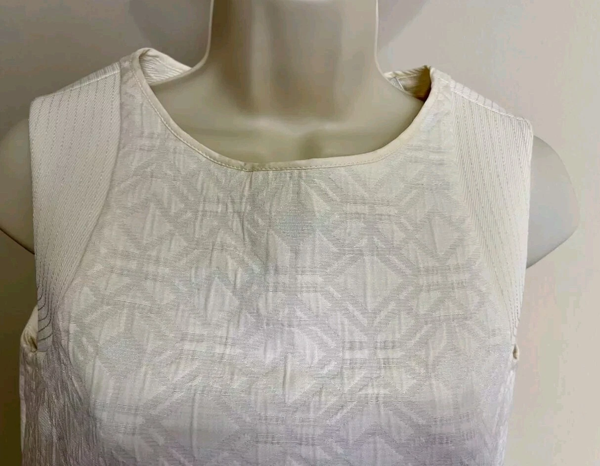 OFF WHITE Nuovo J. Abito Crew Jacquard bianco sporco crema XXS tasca con cerniera