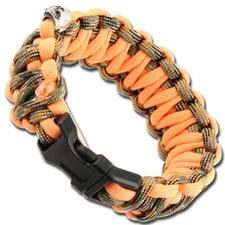 Skullz Survival Whistle 17.06 FT Paracord Bracelet-Orange