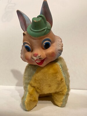 ぬいぐるみ vintage Rubber Face Doll Bunny Plush Toy Vintage My Toy Bunny Rabbit Rubber Face Plush Stuffed Animal Green