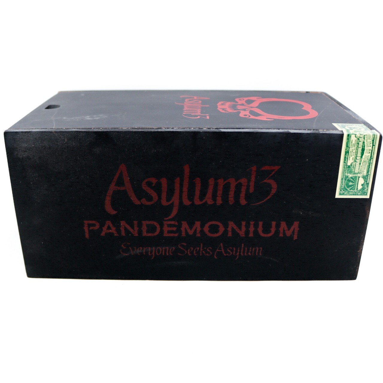 Asylum 13 Pandemonium 60 x 8 1/2 Empty Wood Cigar Box 9" x 5.25" x 4.25"