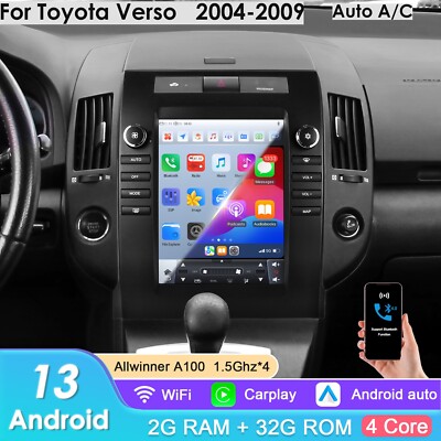 For Toyota Verso 2004-2009 Auto AC CarPlay 9.7''Android 13 Car radio GPS Navi 32G
