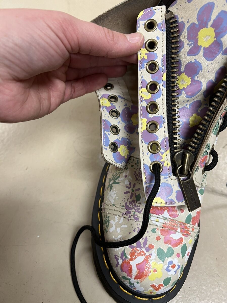 Dr. Martens Sinclair Parchment Beige Floral Mash Up Womens Dr. Martens Sinclair Parchment Beige Floral Mash Up Womens