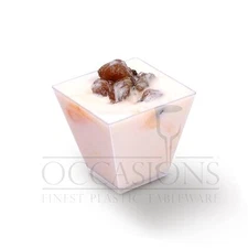 "OCCASIONS" Party- Single serve, dessert MINI square clear platic cups / bowls