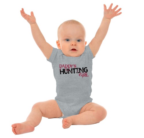 Daddys Hunting Girl Deer Hunter Fathers Day Girls Baby Infant Romper Newborn - Picture 3 of 12