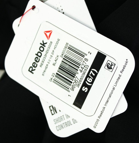 Reebok Boy's Striker 2.0 Cargo Pocket Half Zip Hoodie CG2 Black Small NWT - Picture 5 of 5