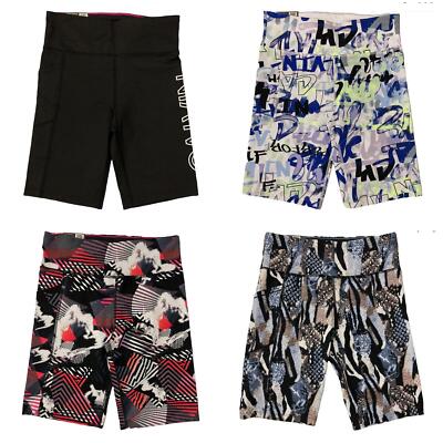 Calvin Klein Womens Logo High Rise Fashion Print Bike Shorts