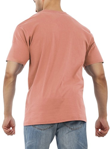 Camiseta básica informal de algodón premium liso manga corta cuello en V para hombre - Imagen 12 de 42
