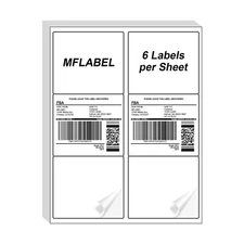 MFLABEL 3-1/3" x 4" Shipping Address Labels, FBA Labels, 6-UP Sticker Labels,...