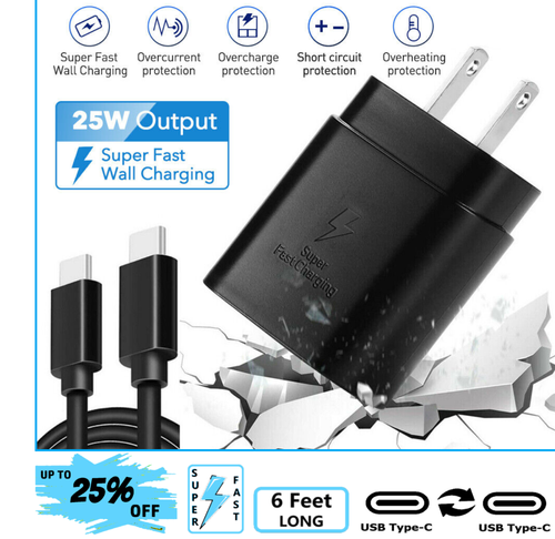 2 Pack Super Fast Charger 6ft Cable USB Cord for Galaxy A14 A15 A16 A25 A35 A55 - Picture 3 of 15