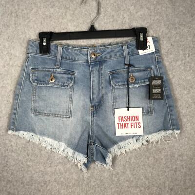 Celebrity Pink Shorts Juniors 5 27 Jeans Cut Off Y2K Fringe Raw Rodeo Beach Vaca