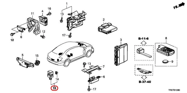 Honda OEM Smart Buzzer Assembly 74940-TR0-003 for Acura - Image 3 of 4