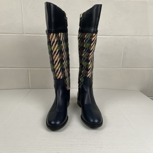 NWOB Tory Burch Miller Riding Boots Multicolor Tweed/Leather Size Women's 7M New - Picture 4 of 12