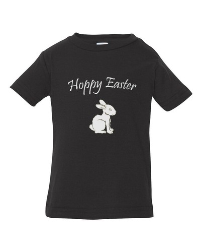 Toddler Youth Hoppy Easter Shirt Cute Bunny Graphic Tee Spring Holiday Outfit - Picture 3 of 8
