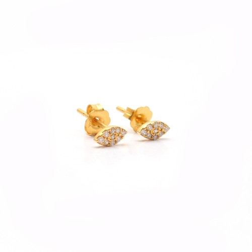 Natural Diamond Marquise Everyday Wear Stud Earrings 14K Yellow Gold - Picture 4 of 6
