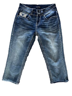 Vigoss Women’s Capri Jeans Size Medium Wash Blue Mid Rise
