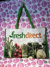 FRESH DIRECT Eco Friendly Reusable Grocery Supermarket Shopping Tote Bag VEGIES"