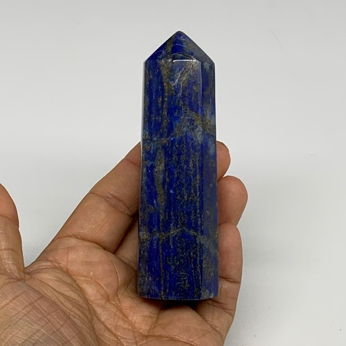 182,7 g, 3,9"x1,1", Obelisco a punto torre lapislazzuli naturale Afghanistan, B30364 - Foto 2 di 11