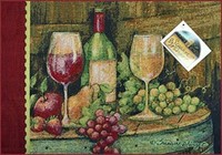 Wine On Barrel Vineyard Tapestry Placemat Artist, Susan Winget Wine On Barrel Vineyard Tapestry Placemat Artist, Susan Winget