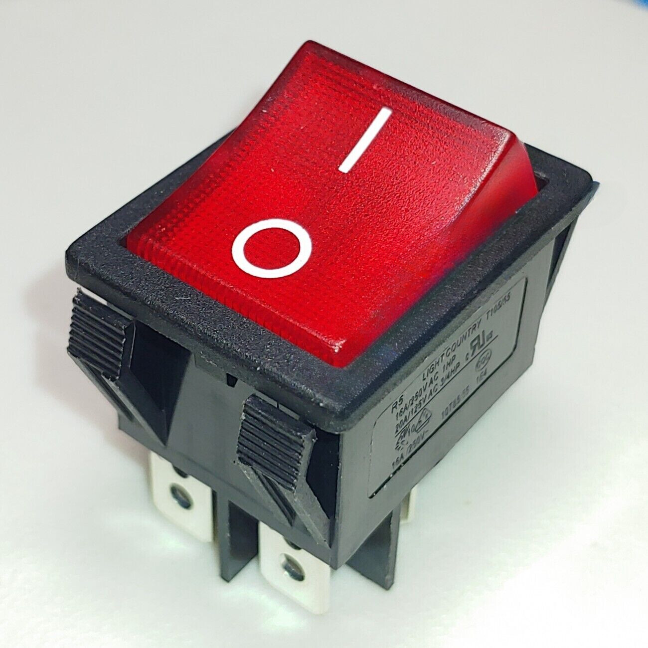 1PC 4pins 2positions Rocker Switch With Lamp R5 16A 250VAC 20A 125VAC
