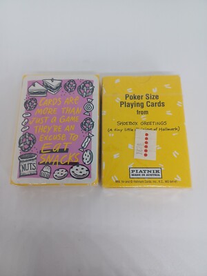 Lot Set 2 NEW Sealed Shoebox Greetings Hallmark Playing Cards Poker Snacks Funny
