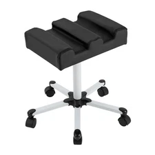 Manicure Foot Rest Rectangular Stool Pedicure Stool Height Adjustable Black