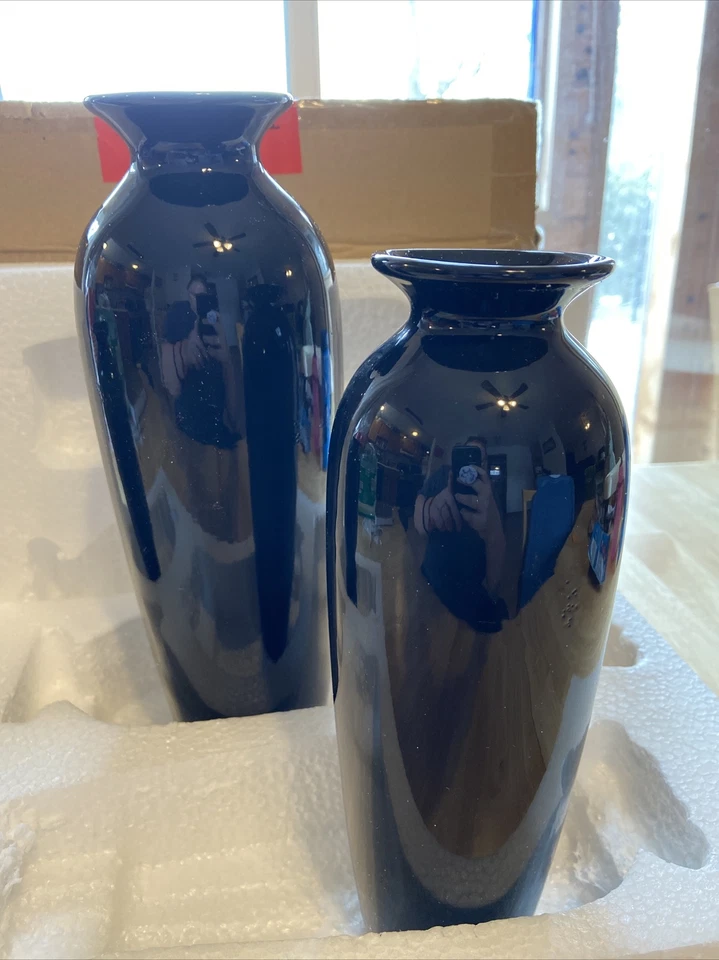 Hosley's Juego de 3 jarrones de cerámica negra ✨NUEVO✨ Foto 4 de 4