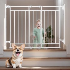 27.5-43" Baby Gate No Bottom Bar for Stairs and Doorways