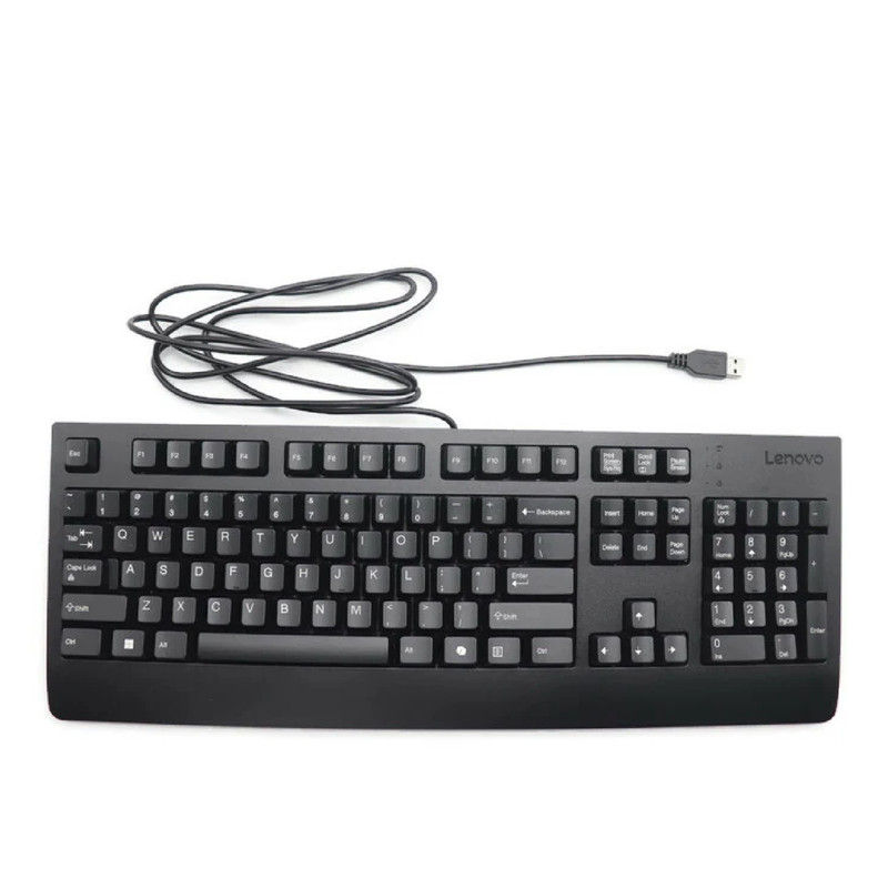 LOT of 20 Lenovo Traditional USB AI Desktop PC Wired Keyboards Black -NEW In Box