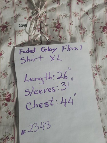 Faded Glory Womens Floral Shirt Blouse Size XLarge Pullover Top Strappy Front - Picture 2 of 7