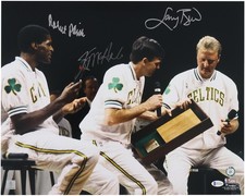 Larry Bird, Robert Parish & Kevin McHale Celtics Signed 16x20 Celebration Photo