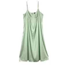 SCOOP Mint Green Dream Maxi Slip Dress L 12/14 Spaghetti Straps Satin Look Midi