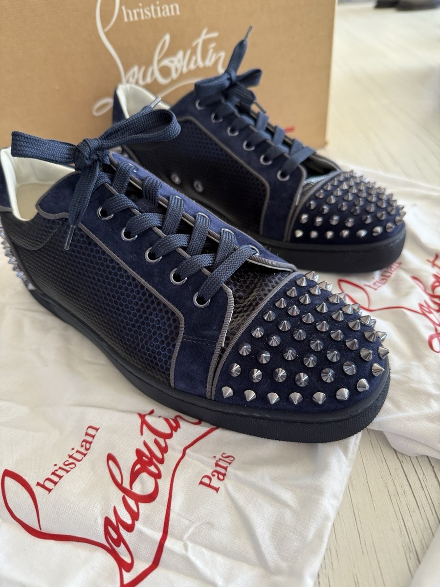 CHRISTIAN LOUBOUTIN SEAVASTE 2 ORLATO MESH SNEAKERS ROCK BLUE EU42