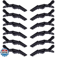 GLAMFIELDS 12 pcs Black Alligator Hair Clips for Women Styling Sectioning Sal