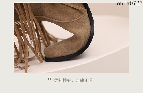 Halbhohe Damenschuhe Quaste Fransen Wildleder Blockabsatz Western Cowgirl neu - Bild 17 von 27