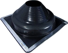Premium #7 Black EPDM Metal Roof Pipe Flashing, Square Base, Pipe OD 6" to 12"